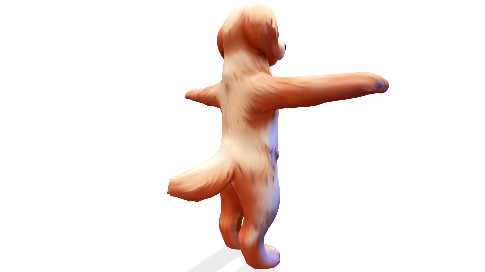 Golden Paws the Adorable Puppy Low-poly 3D model_3