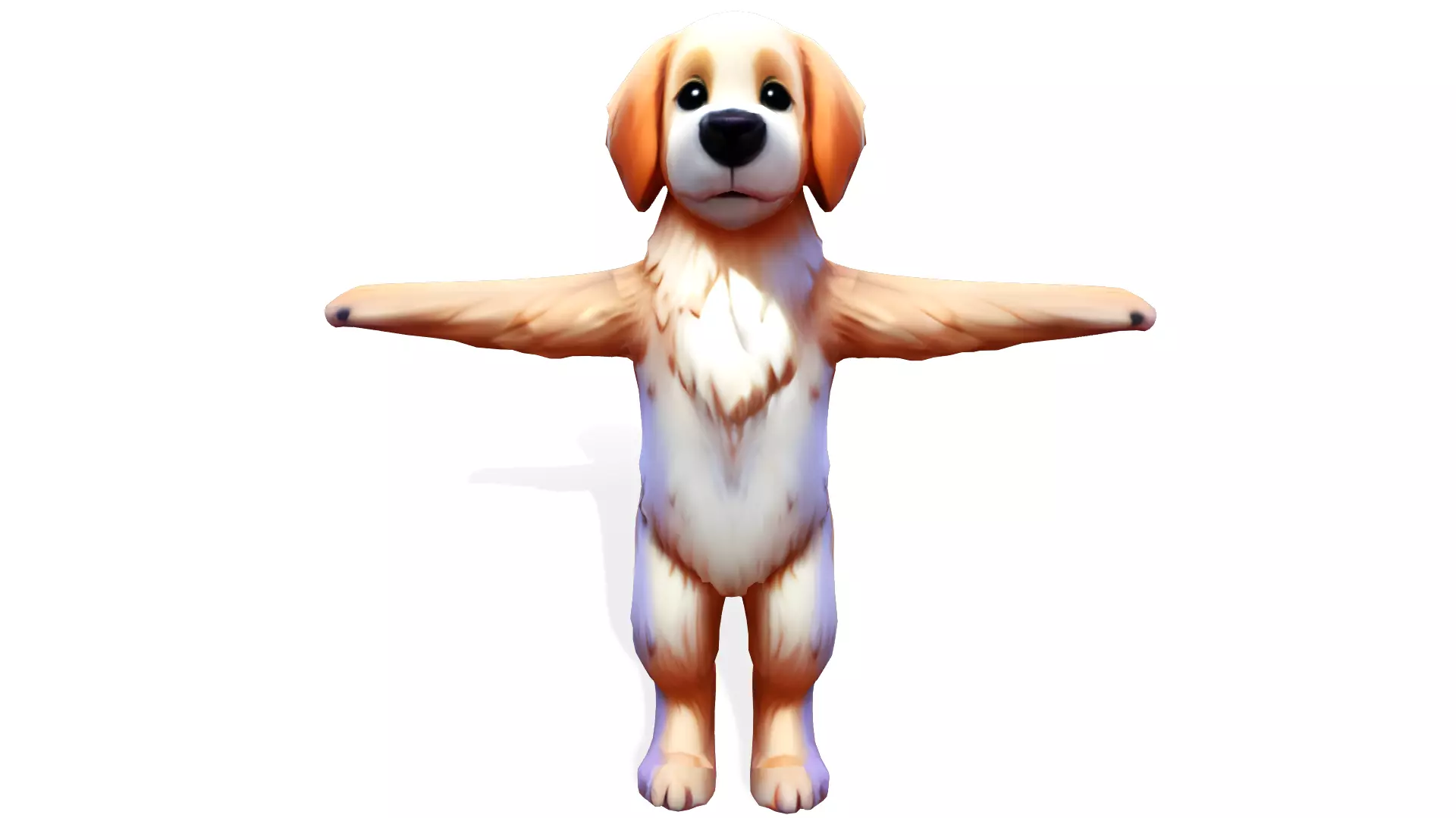 Golden Paws the Adorable Puppy Low-poly 3D model_0