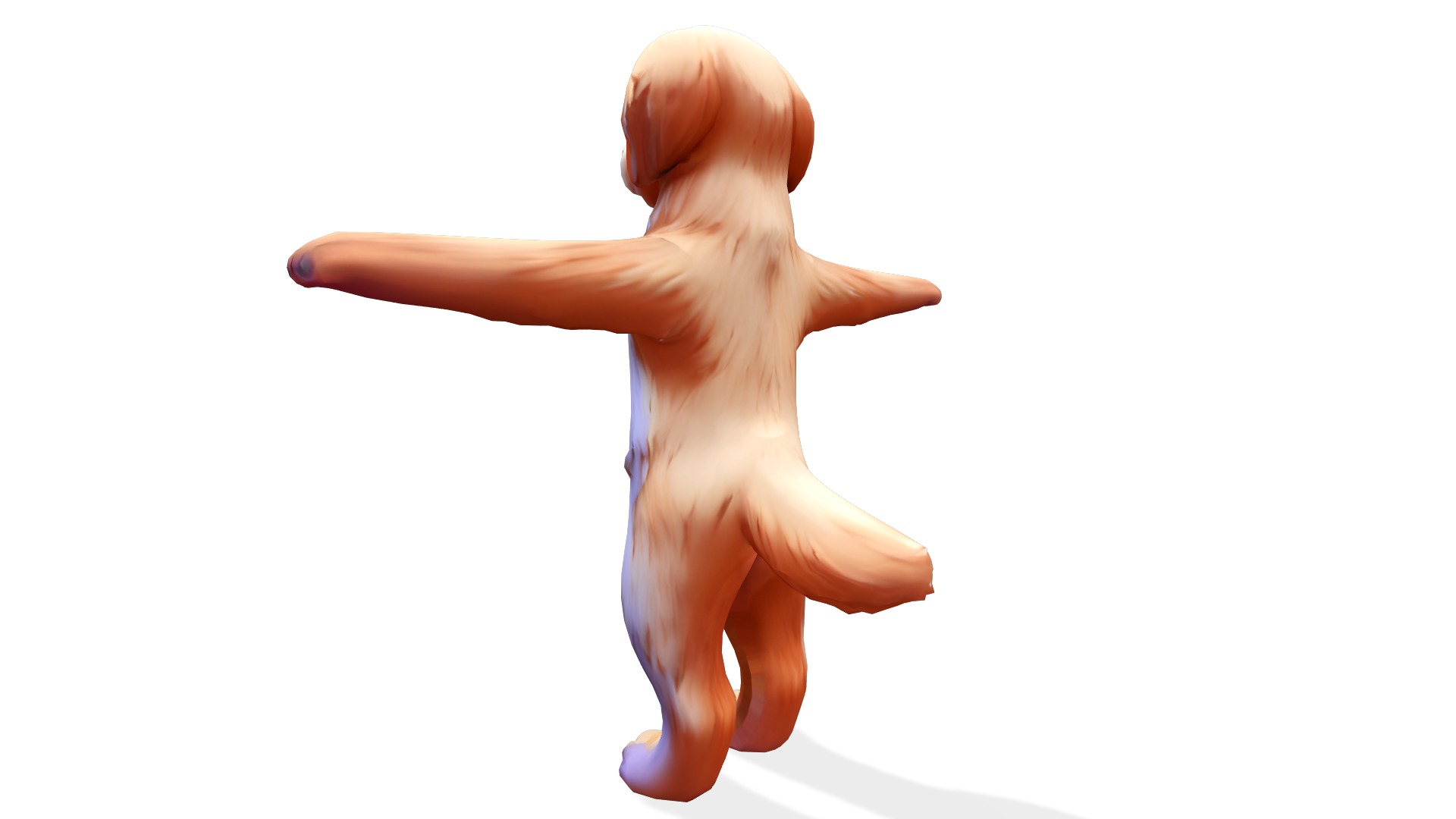 Golden Paws the Adorable Puppy Low-poly 3D model_4