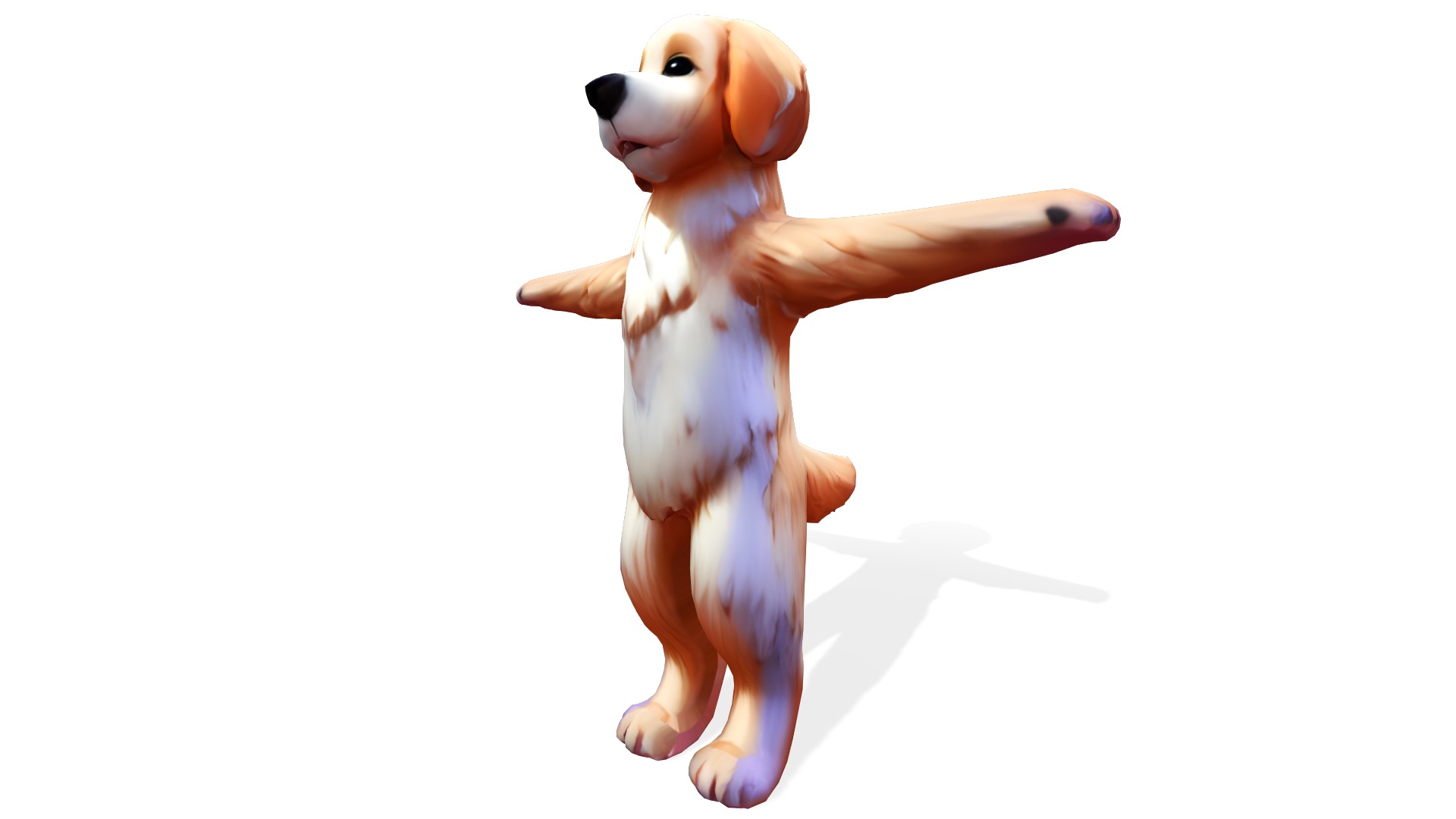 Golden Paws the Adorable Puppy Low-poly 3D model_1