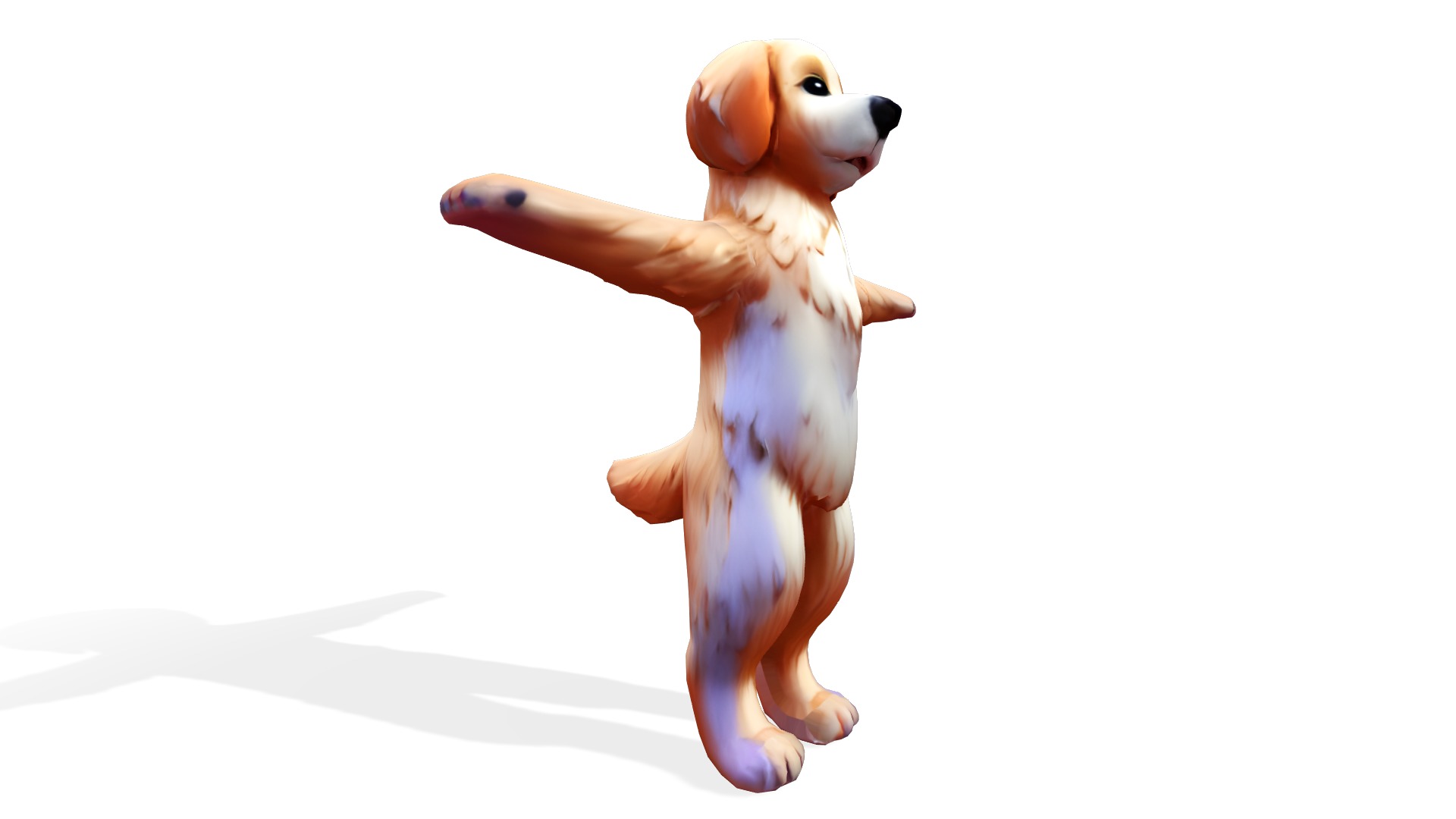 Golden Paws the Adorable Puppy Low-poly 3D model_2