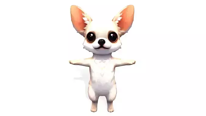 ChiChi the Curious Chihuahua Low-poly 3D model
