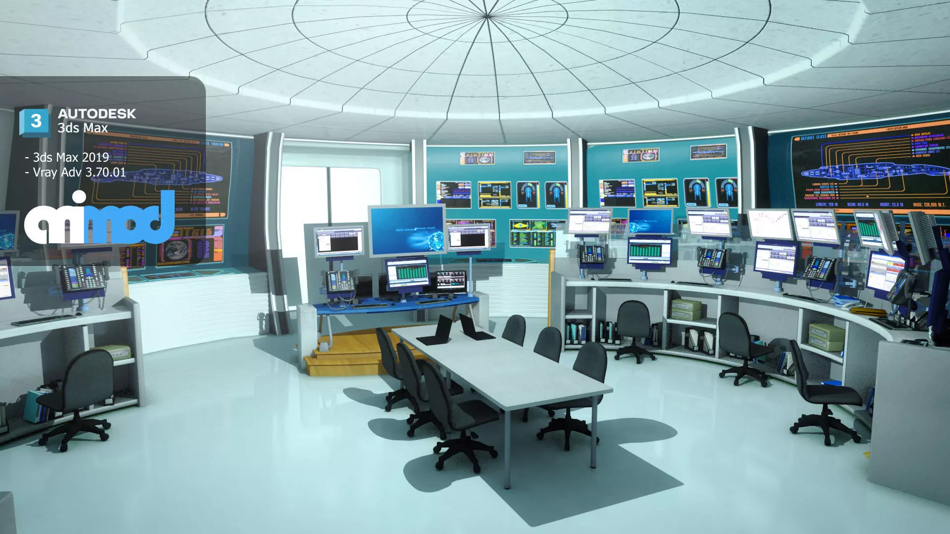 Mission Control Center 3D model_0
