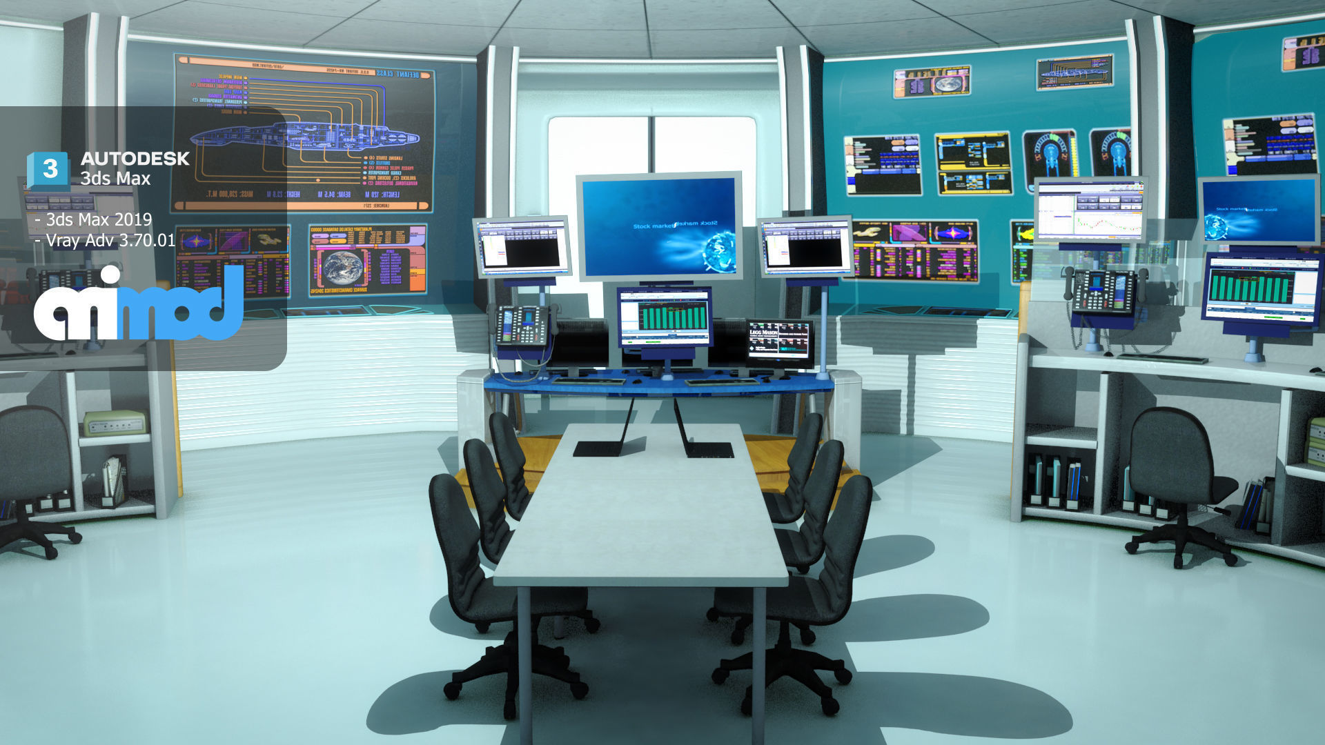 Mission Control Center 3D model_3