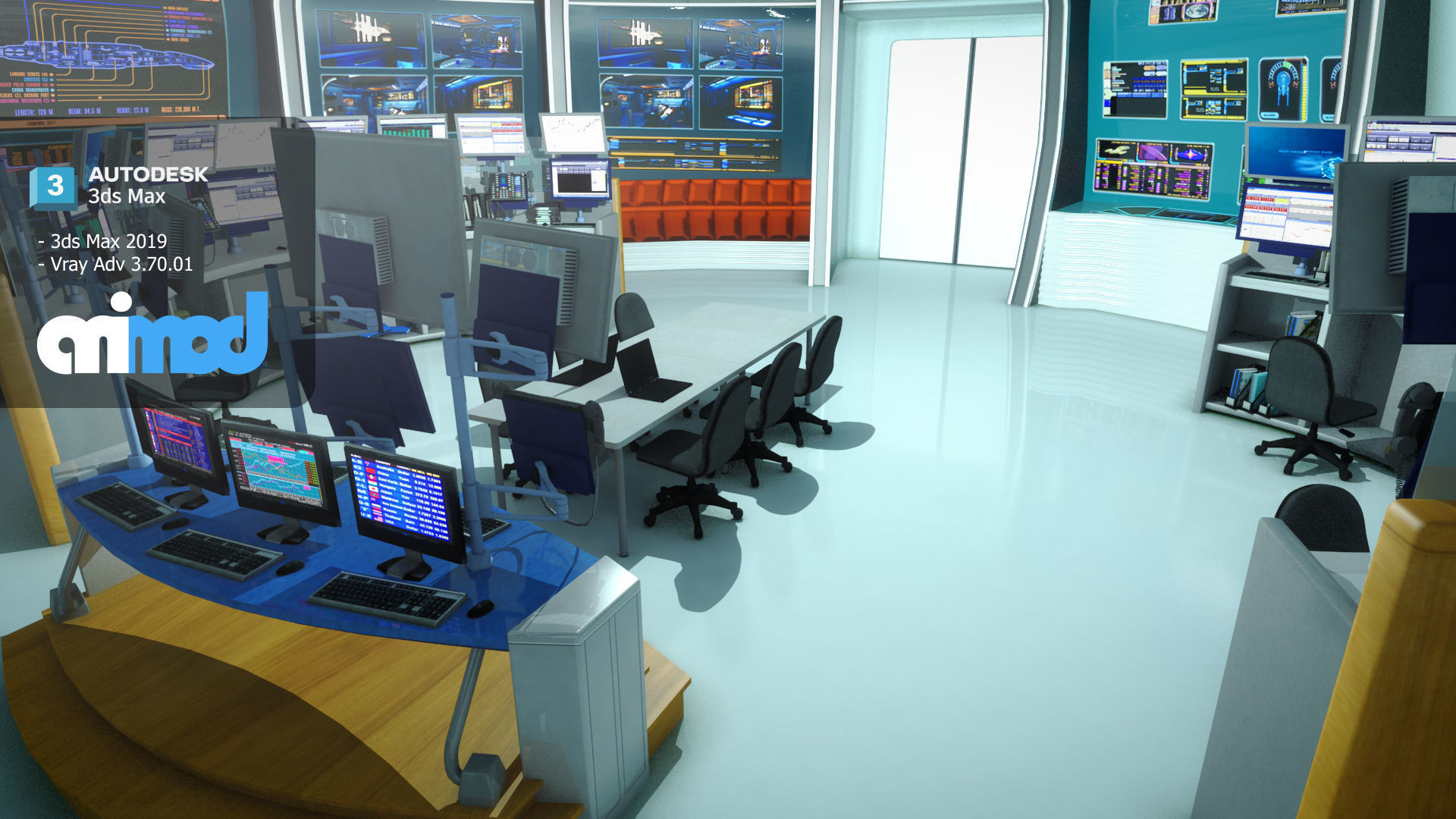 Mission Control Center 3D model_2