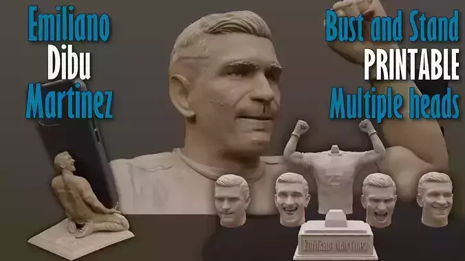Dibu Martinez bust and stand Printable  3D print model