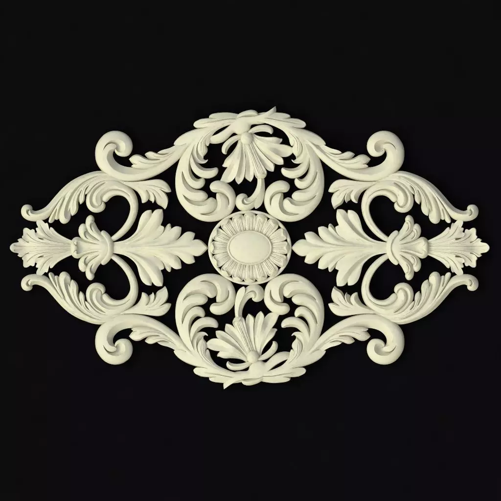 Central decor ornament for furniture 3D model_0