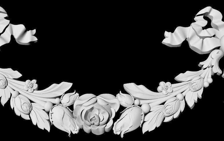 Central decor ornament for furniture 3D model_5