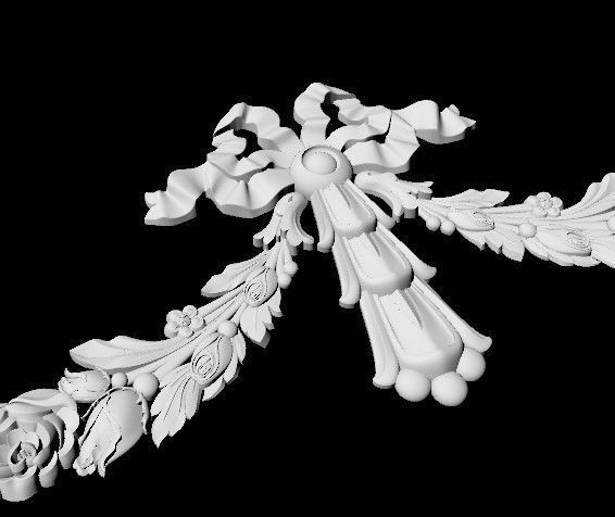 Central decor ornament for furniture 3D model_3