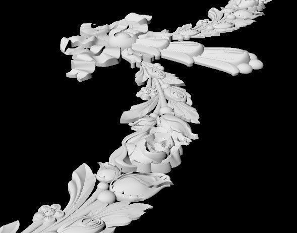 Central decor ornament for furniture 3D model_4