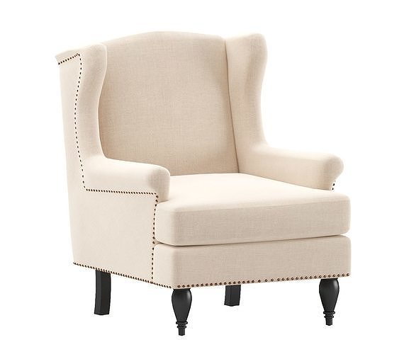 Pottery Barn SoMa Delancey Upholstered Wingback Armchair P 3D model