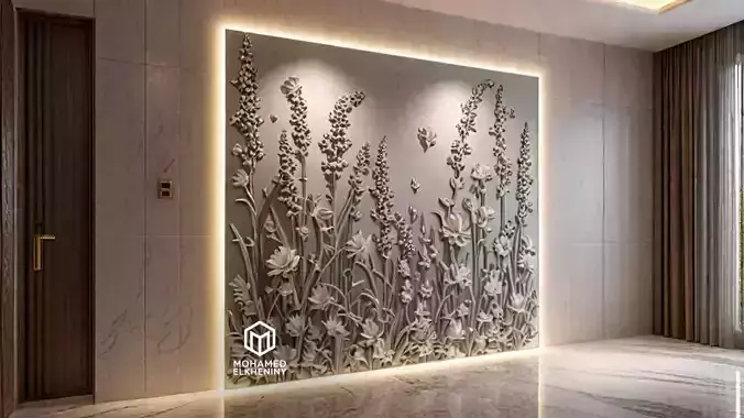 modern panel wall decor set wall relief mural CNC 103