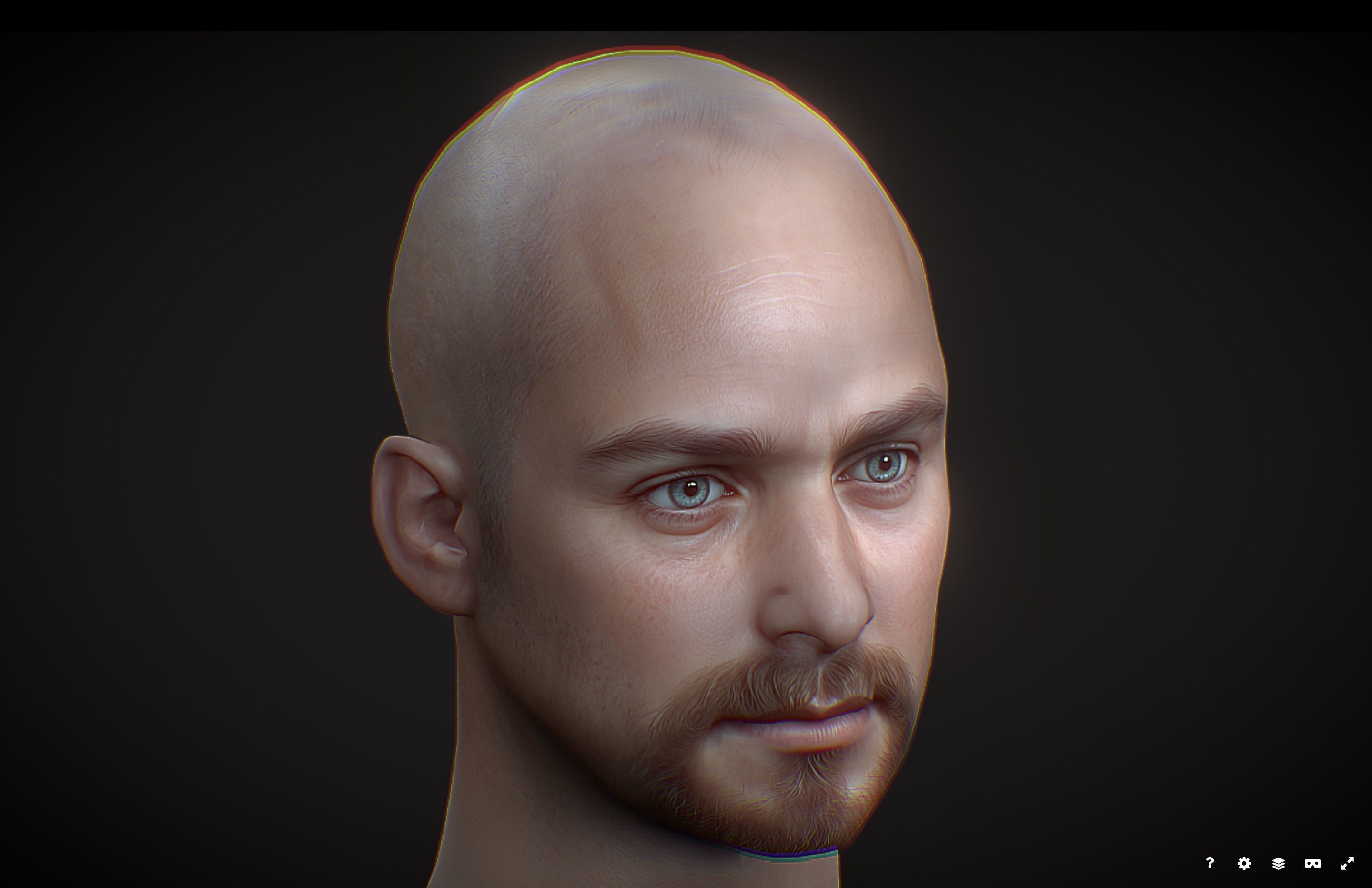 Realistic White Male Low-poly 3D model_5