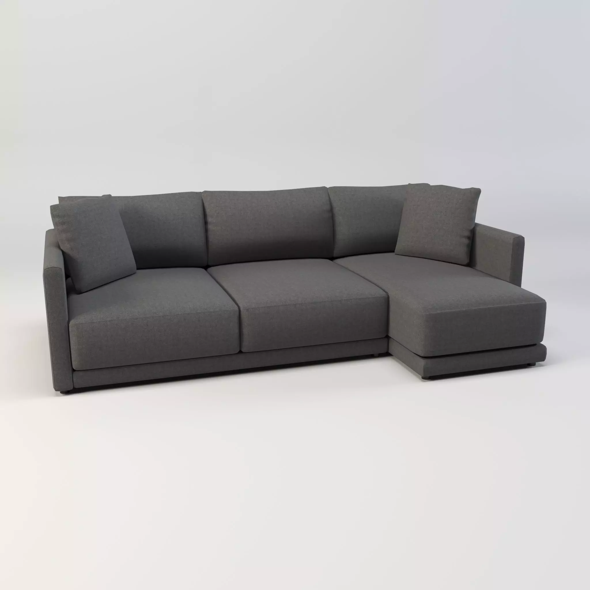 Gather arm wide chaise sectional sofa Free low-poly 3D model