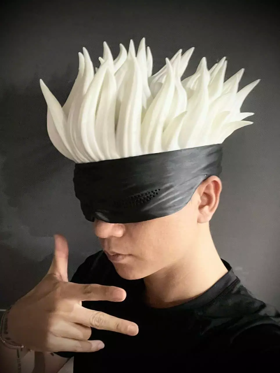Gojo Saturo Eye Mask With Hair - jujutsu Kaisen Cosplay 3D print model