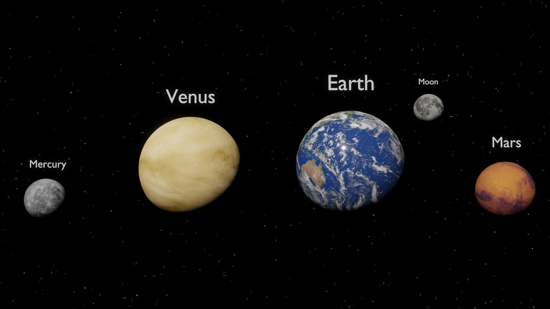Solar System Planets to Scale 3D model_6