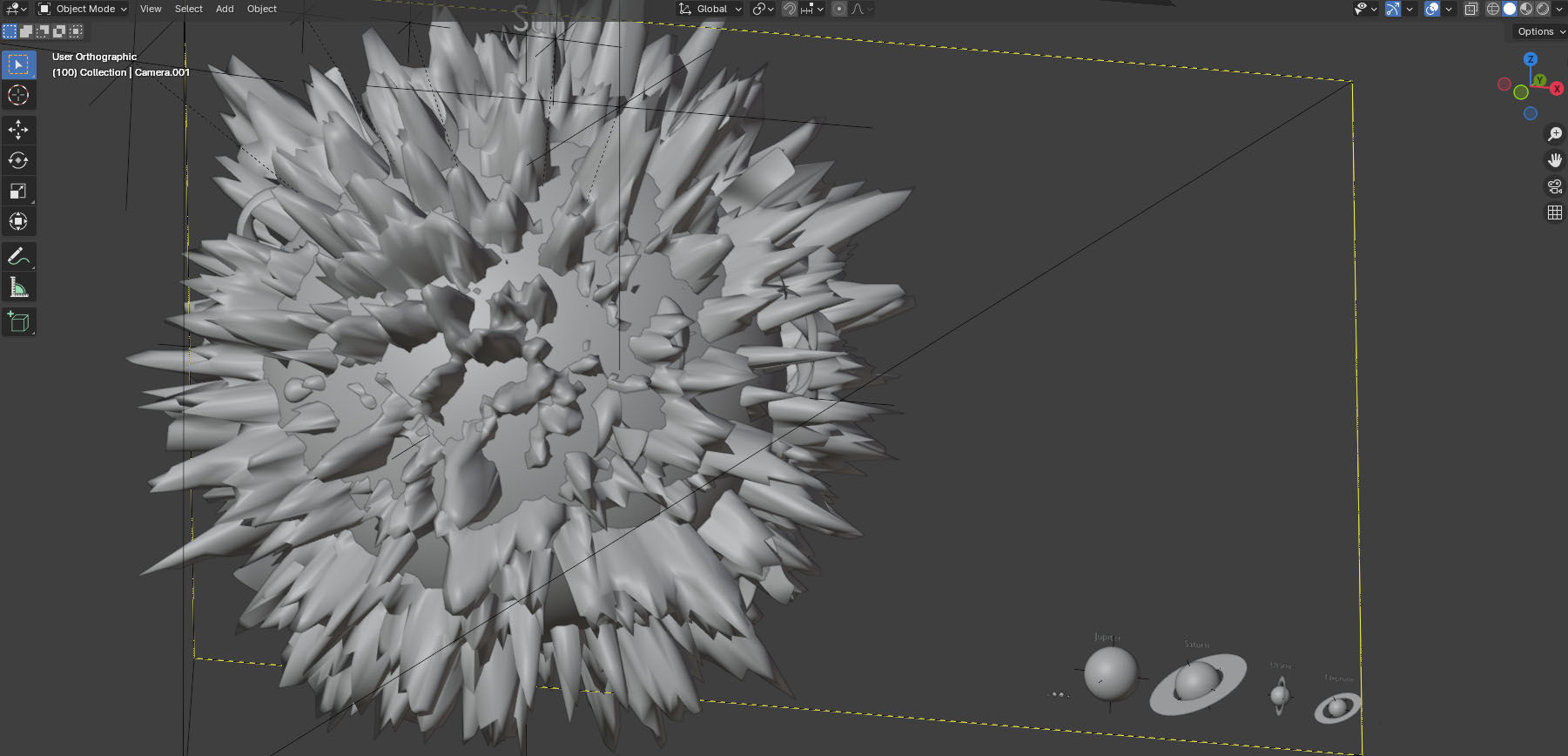 Solar System Planets to Scale 3D model_2