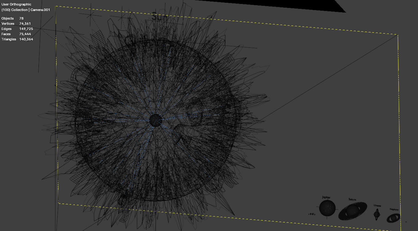 Solar System Planets to Scale 3D model_3