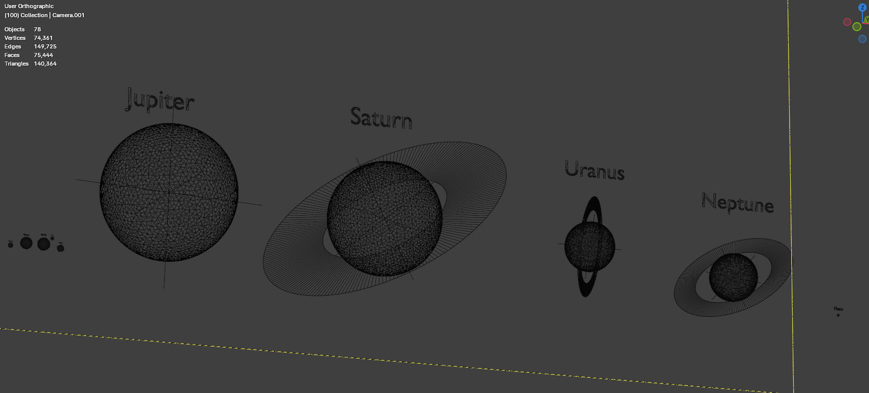 Solar System Planets to Scale 3D model_4