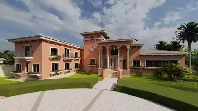 Casa Scene-villa-modern house 3D model