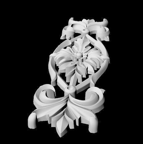 Central decor ornament for furniture 3D model_5