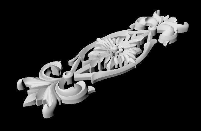 Central decor ornament for furniture 3D model_4