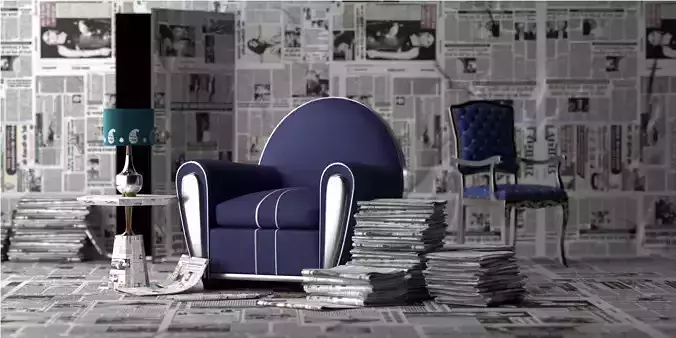  Newspaper theme photography set 3D model