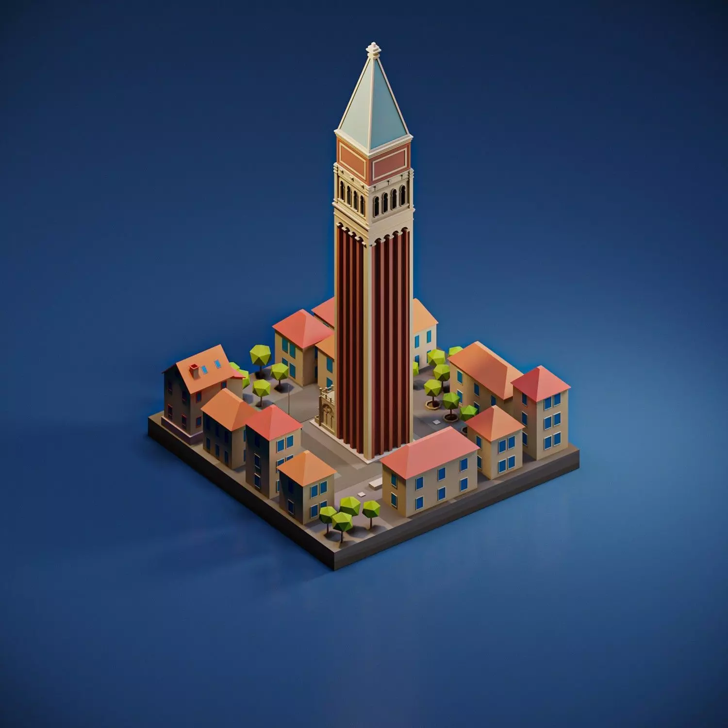 St Marks Campanile Low-poly 3D model_0
