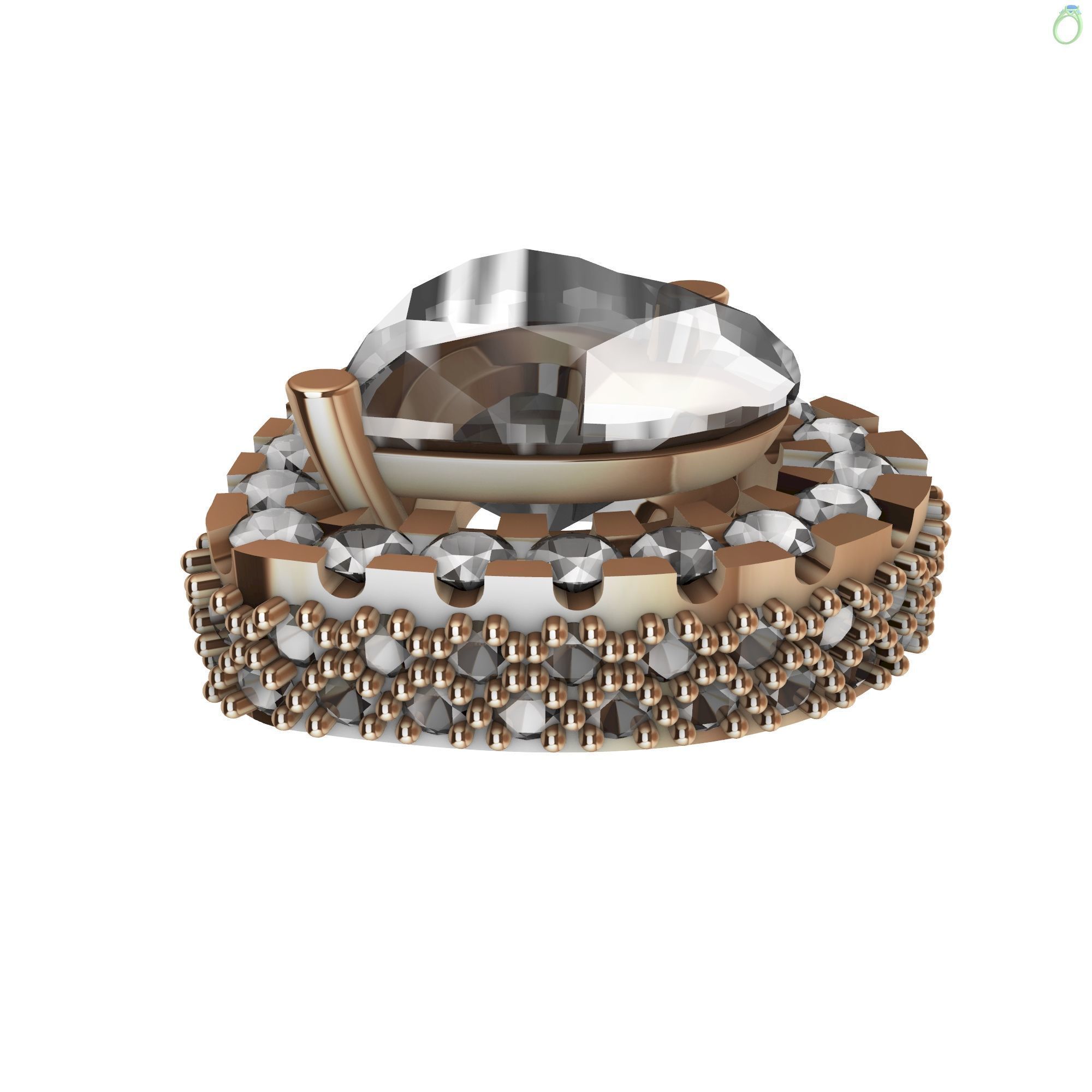 Micro Prong Heart Pendant 3D print model_1