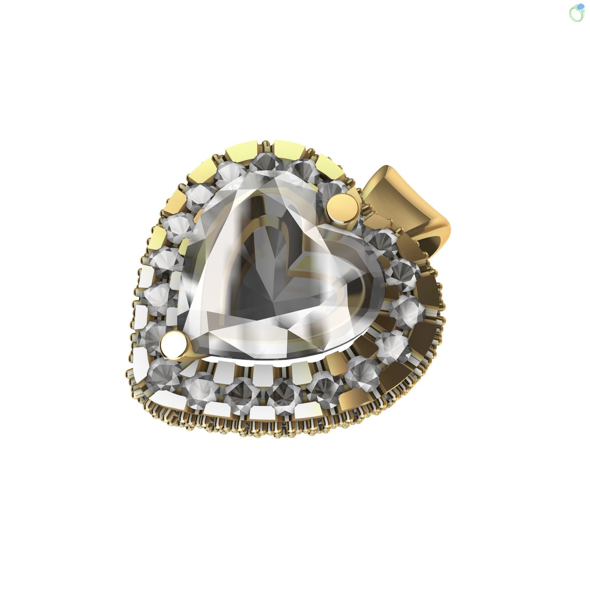 Micro Prong Heart Pendant 3D print model_12