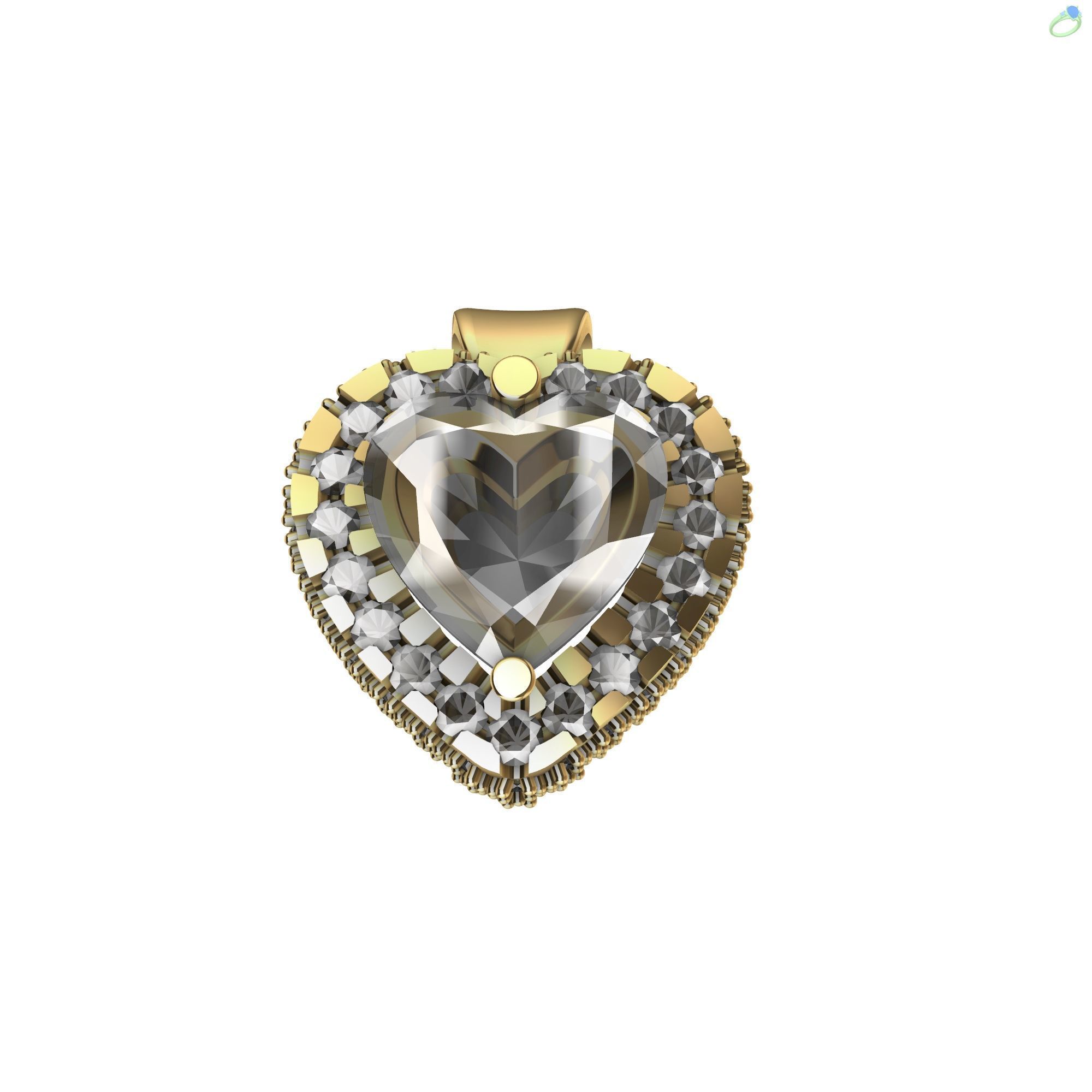 Micro Prong Heart Pendant 3D print model_8