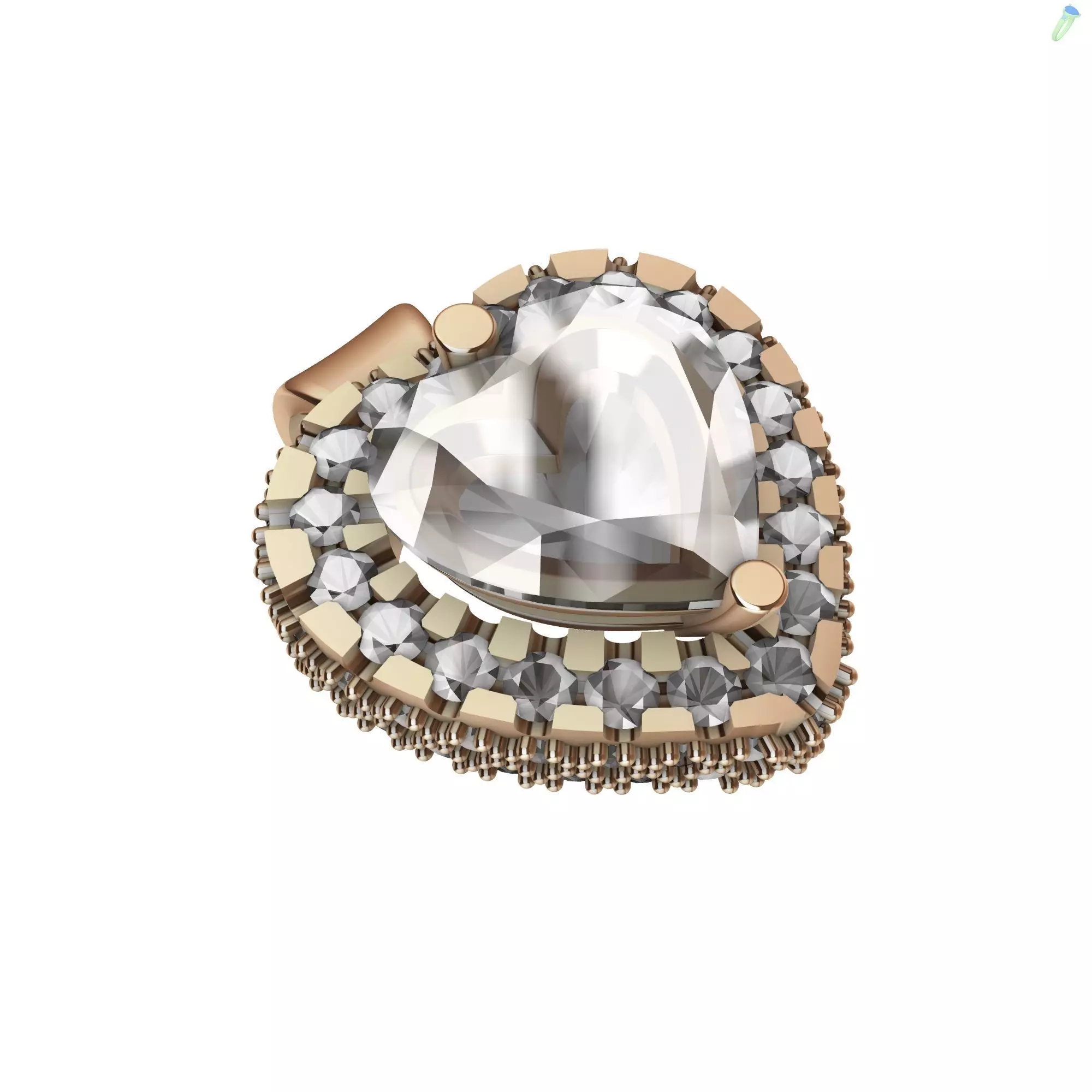 Micro Prong Heart Pendant 3D print model_0