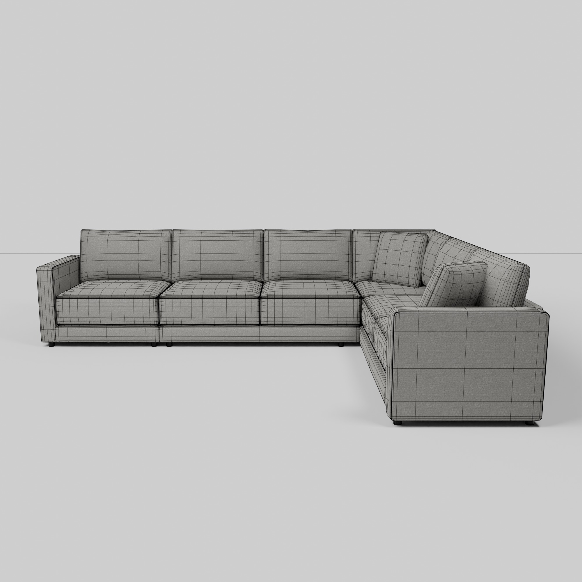 Gather Deep 3-Piece Sectional Sofa 3D model_1