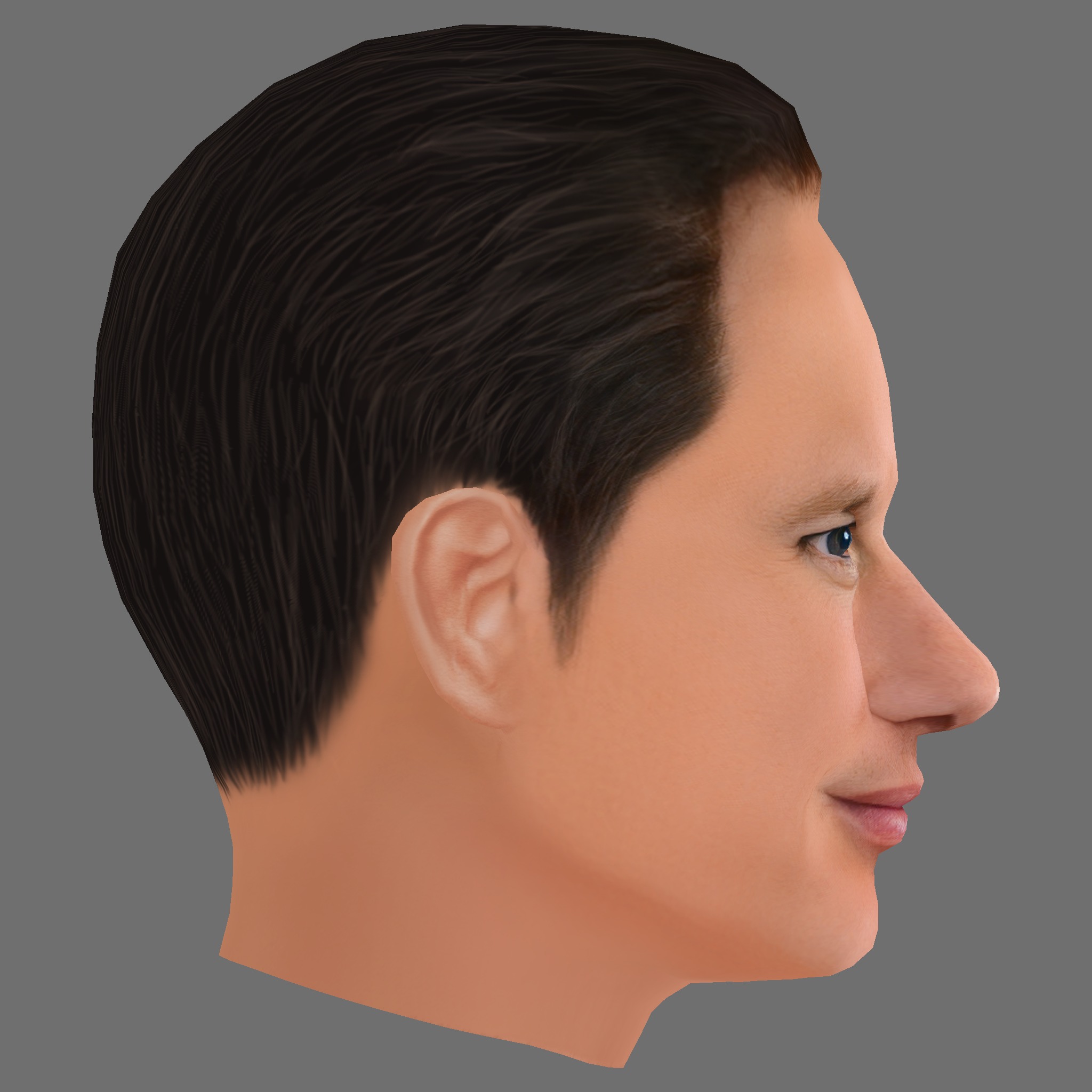 Patrick Wilson Head - Low poly head for game Low-poly 3D model_5