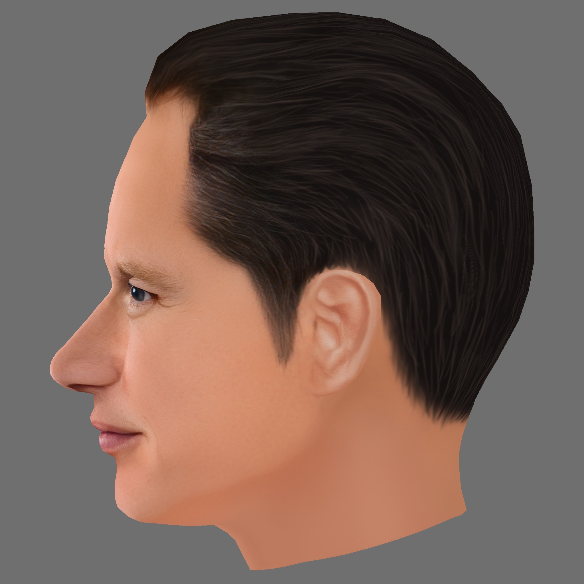 Patrick Wilson Head - Low poly head for game Low-poly 3D model_2