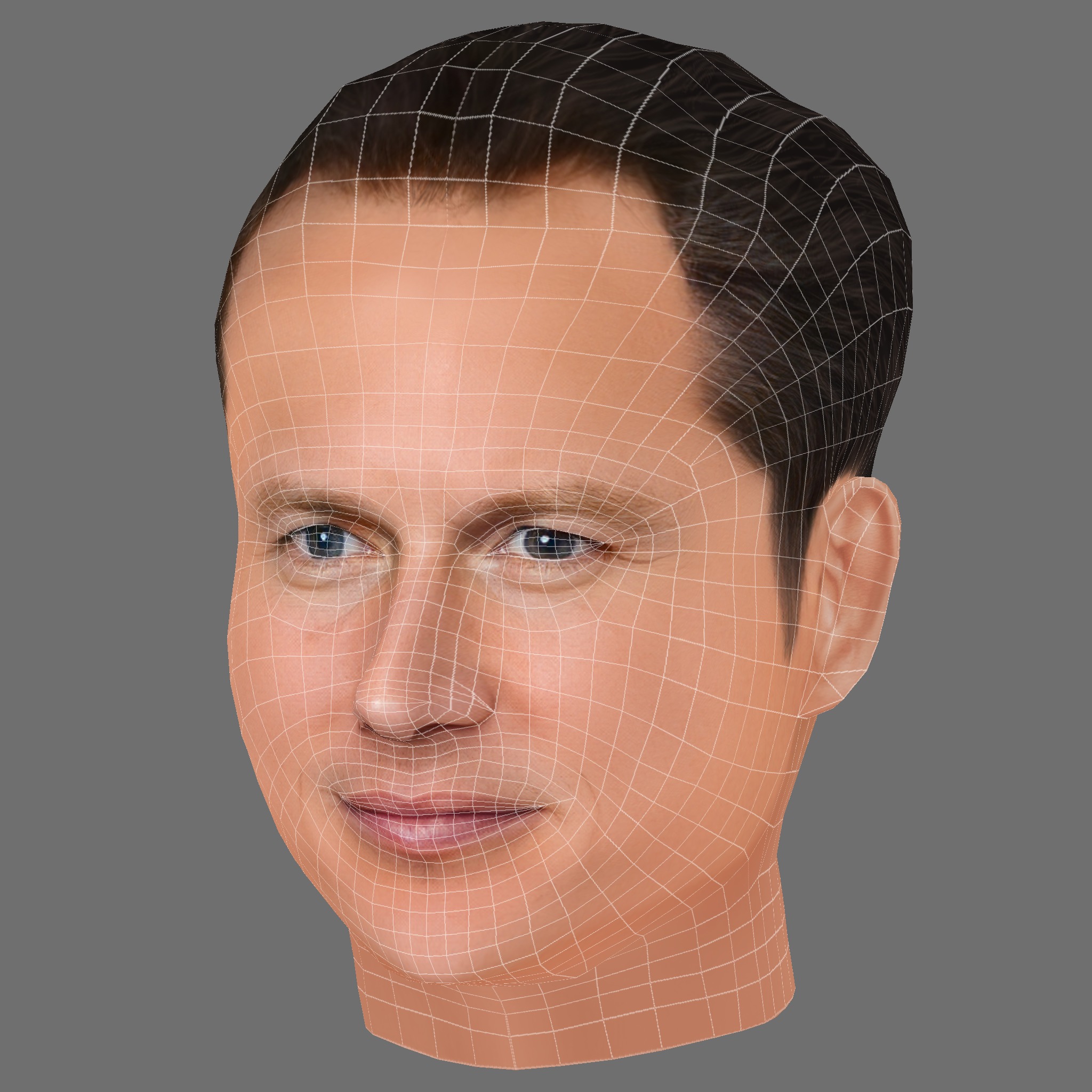 Patrick Wilson Head - Low poly head for game Low-poly 3D model_7