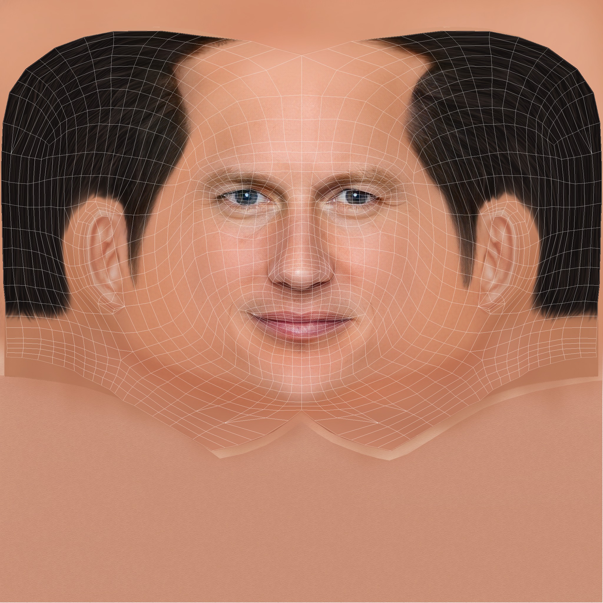 Patrick Wilson Head - Low poly head for game Low-poly 3D model_8