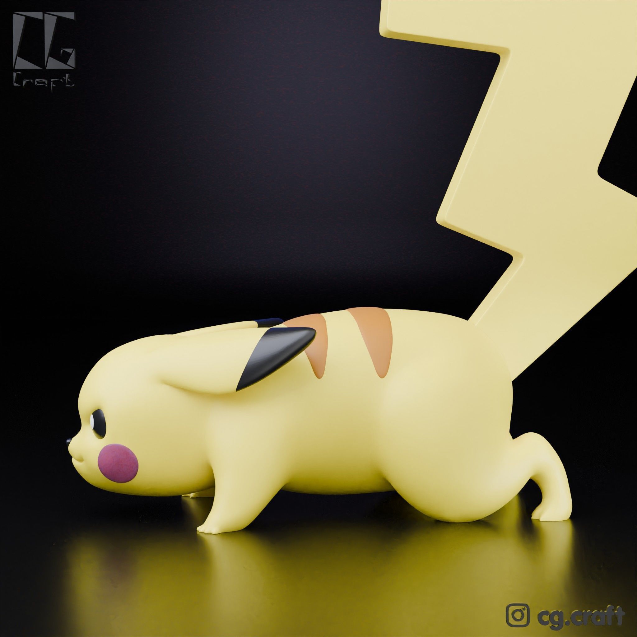 Pikachu-Inspired 3D Headphone Holder Stand 3D print model_2