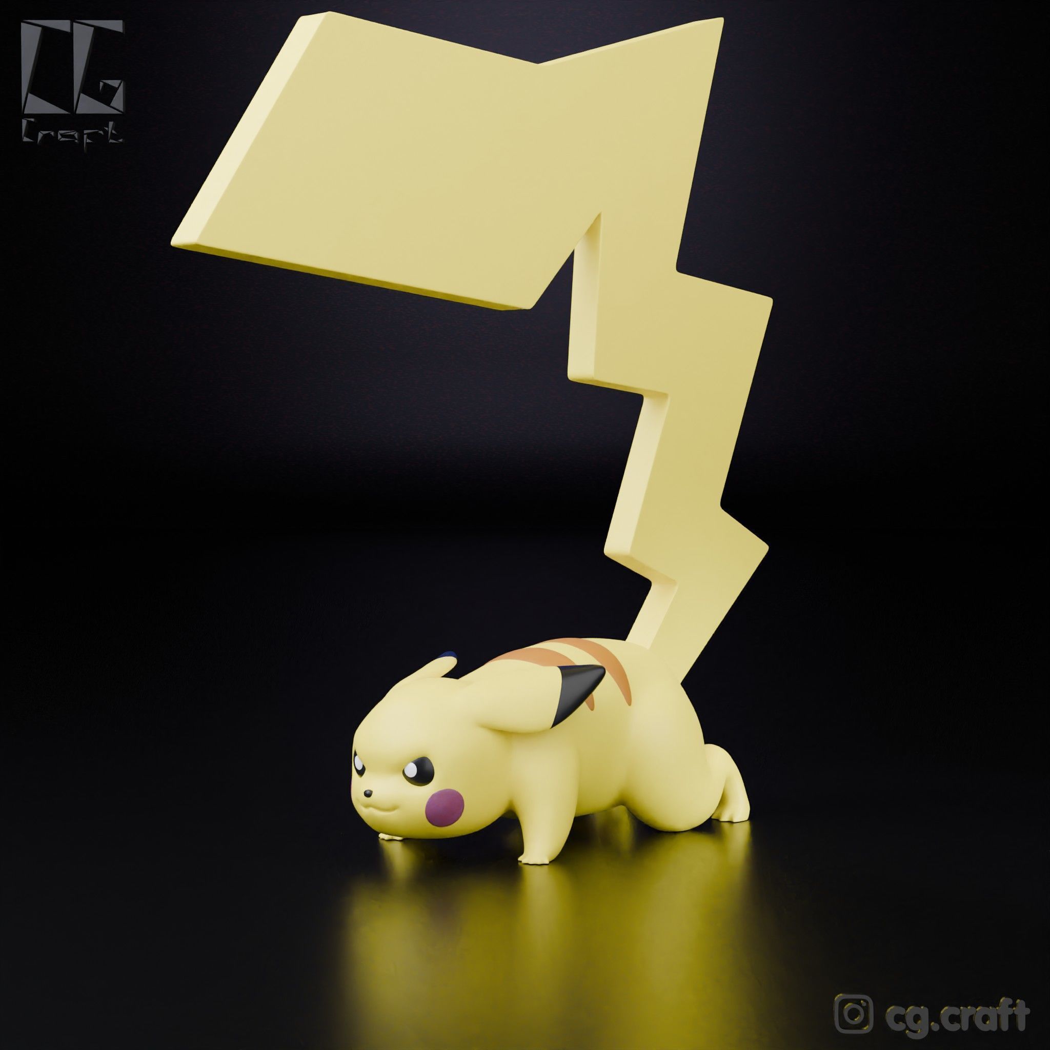 Pikachu-Inspired 3D Headphone Holder Stand 3D print model_3