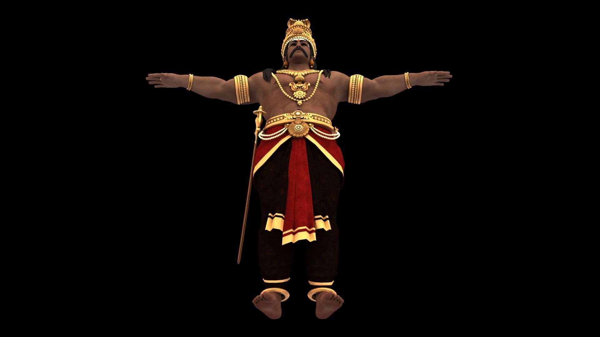 Ravana t pose 3D model_10