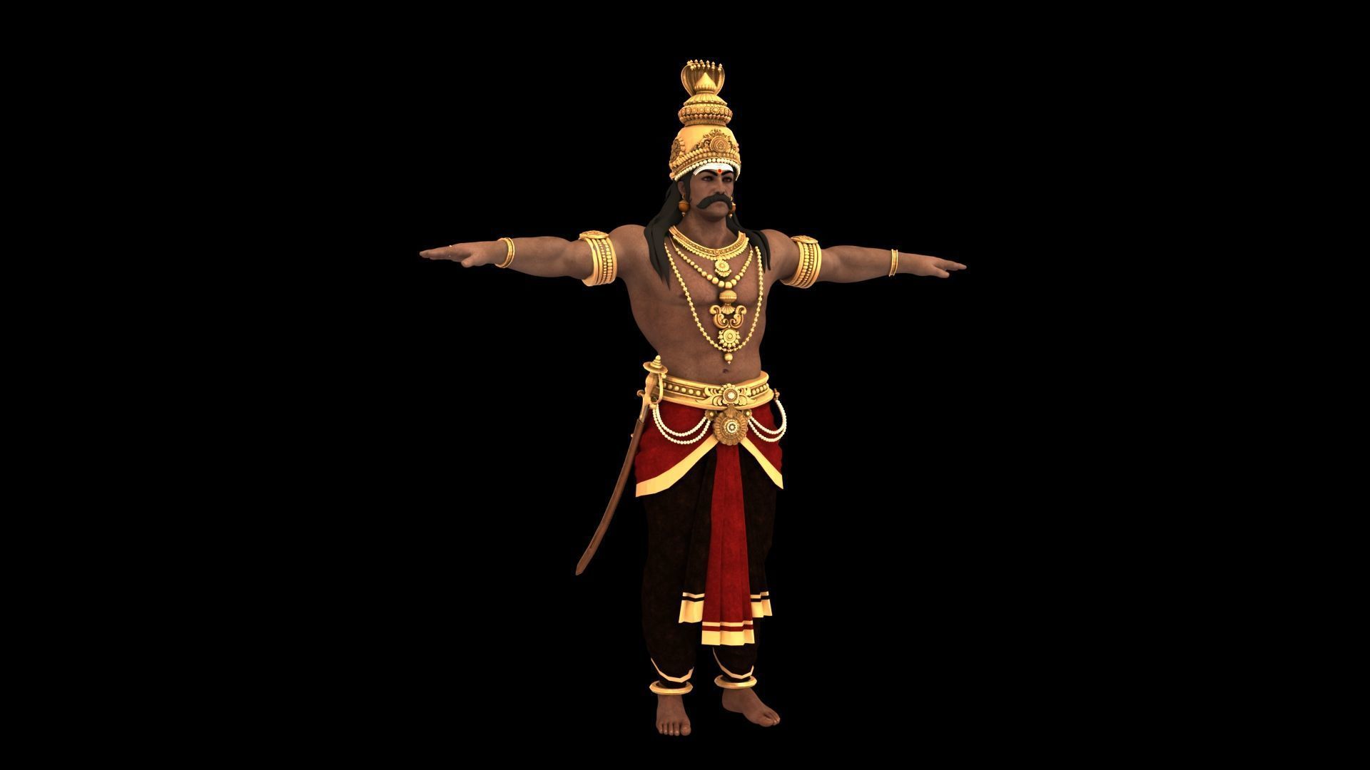 Ravana t pose 3D model_2