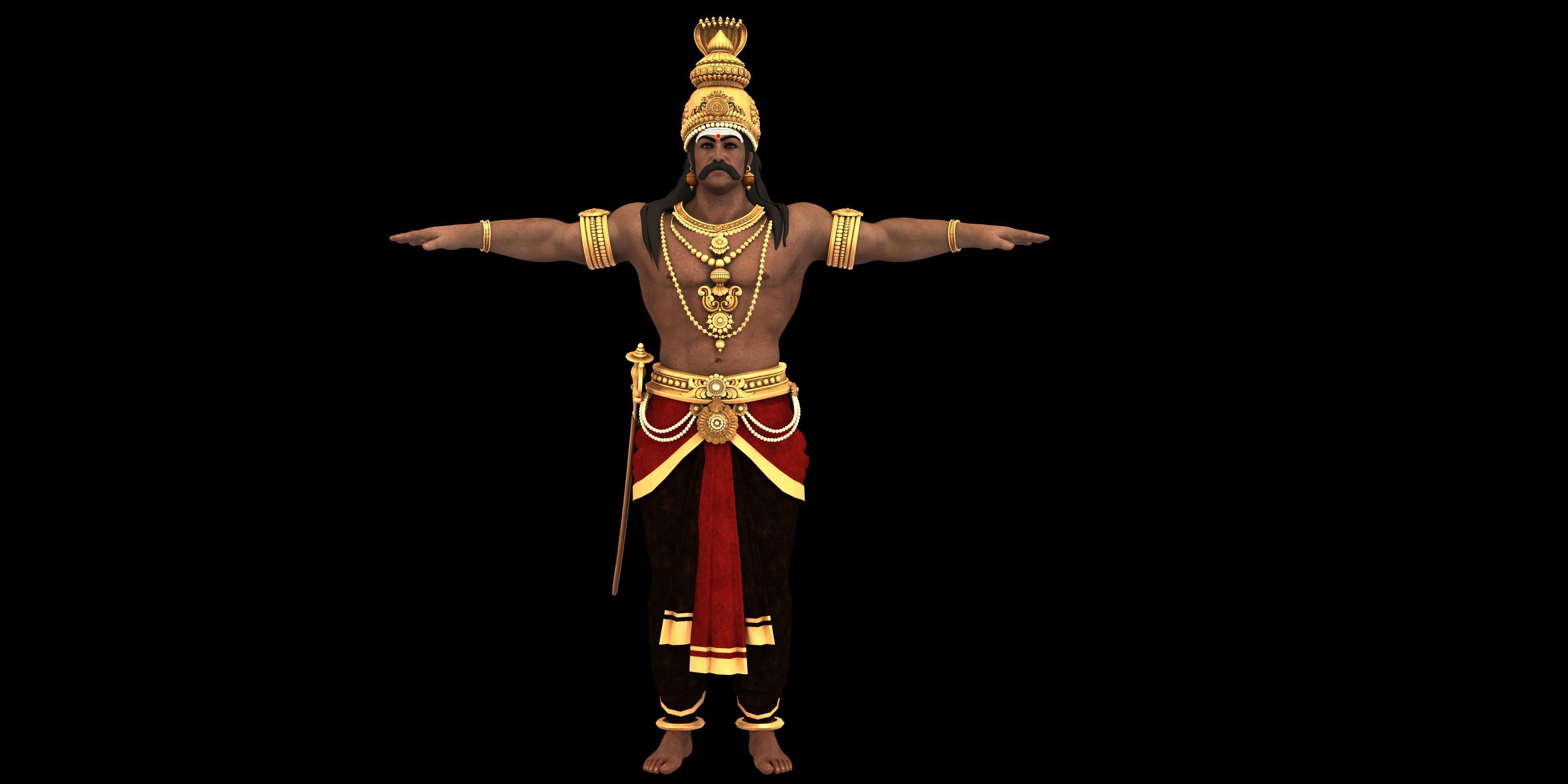 Ravana t pose 3D model_6