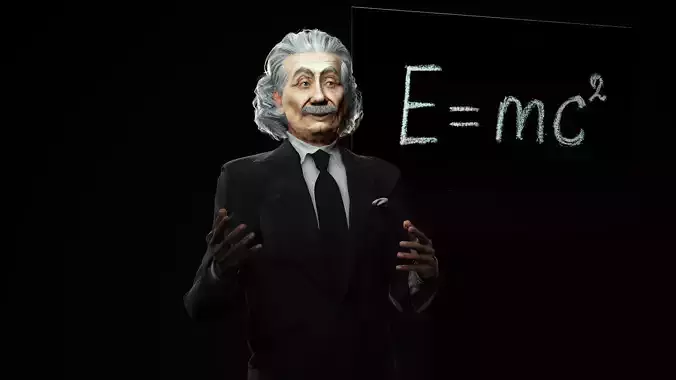 Albert Einstein High quality character full Rigged and Animated 3D model