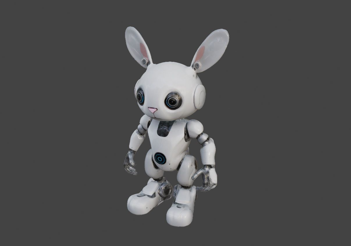 Robot Rabbit Rigged Low-poly 3D model_2