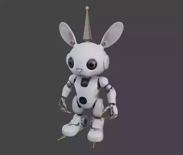 Robot Rabbit Rigged Low-poly 3D model