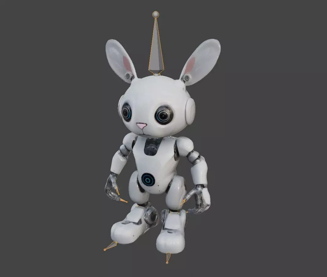 Robot Rabbit Rigged Low-poly 3D model_0