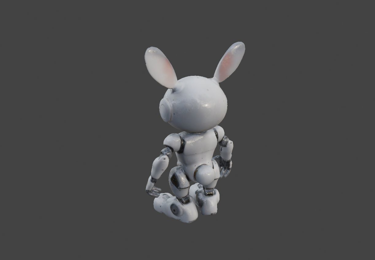 Robot Rabbit Rigged Low-poly 3D model_4