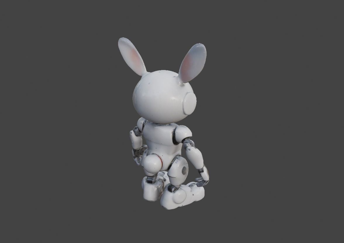 Robot Rabbit Rigged Low-poly 3D model_3