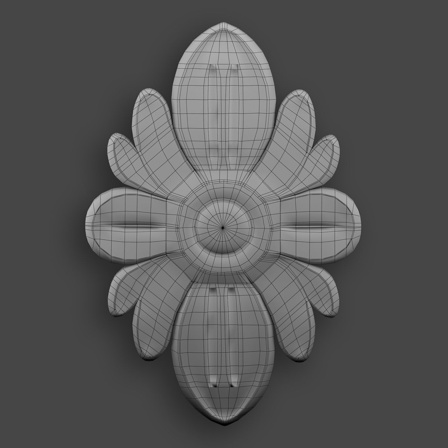 5 Flowers Ornamental Pack 5 3D model_23