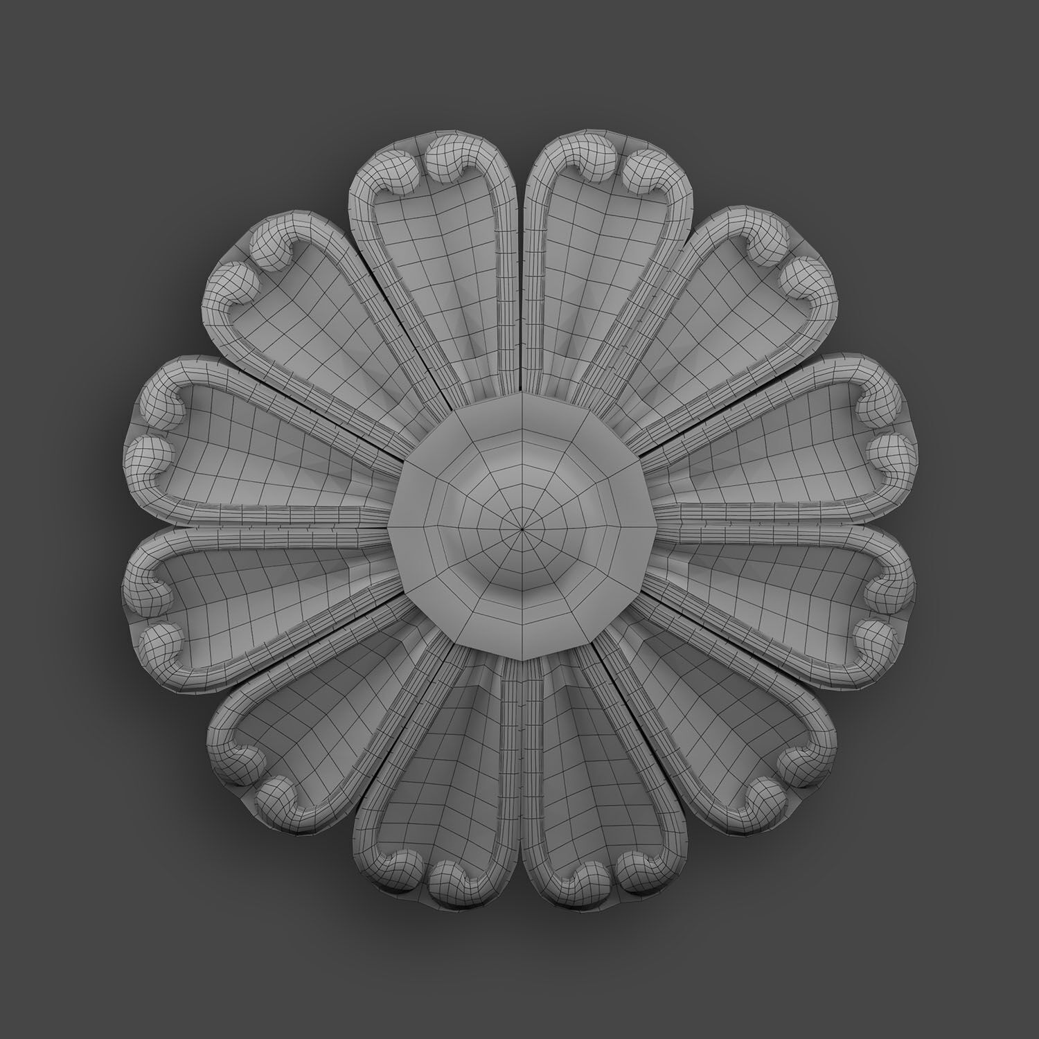 5 Flowers Ornamental Pack 5 3D model_22